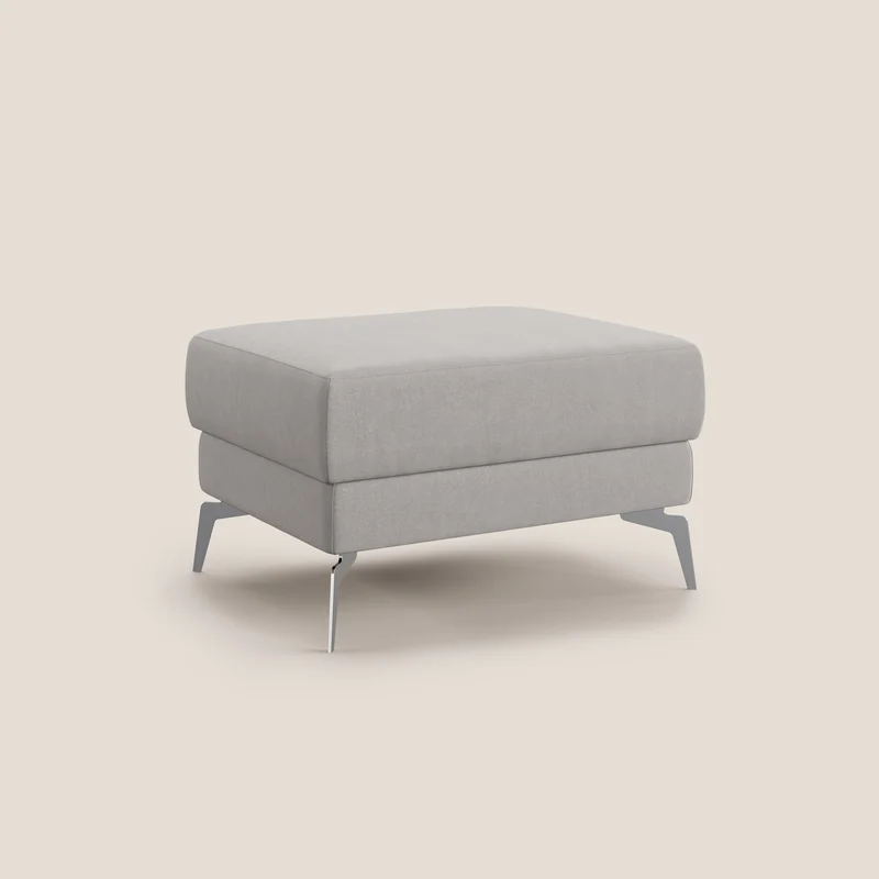 Star Pouf avec pieds hauts en microfibre imperméable T11 gris clair