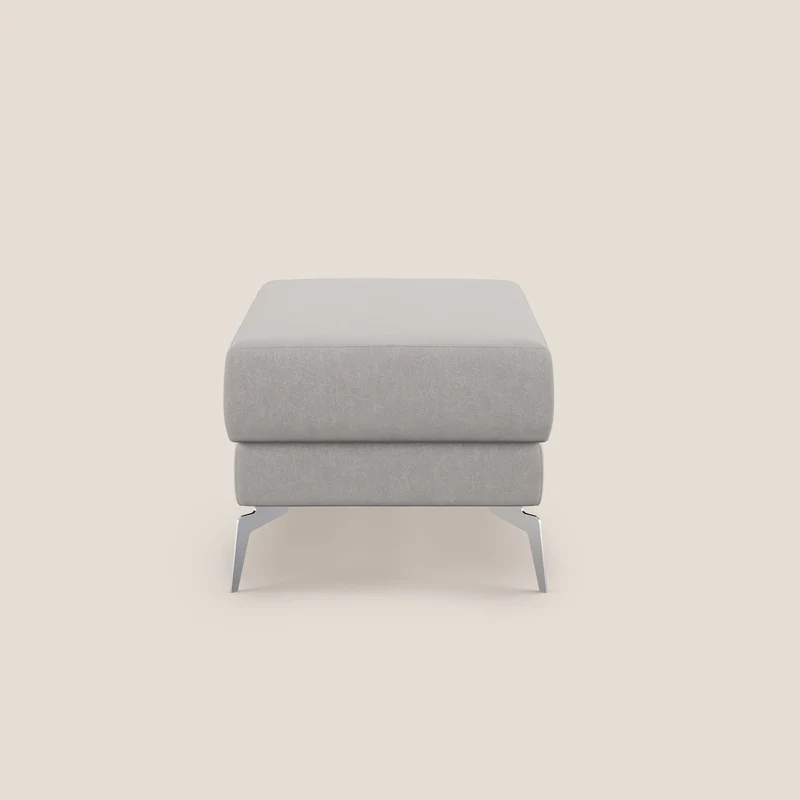 Star Pouf avec pieds hauts en microfibre imperméable T11 gris clair