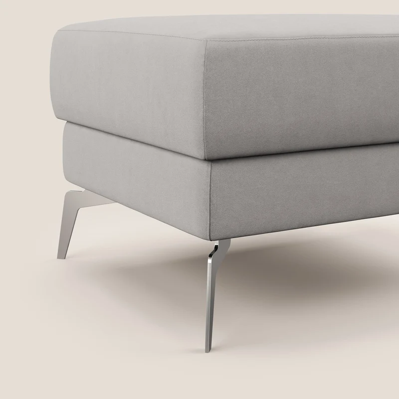 Star Pouf avec pieds hauts en microfibre imperméable T11 gris clair