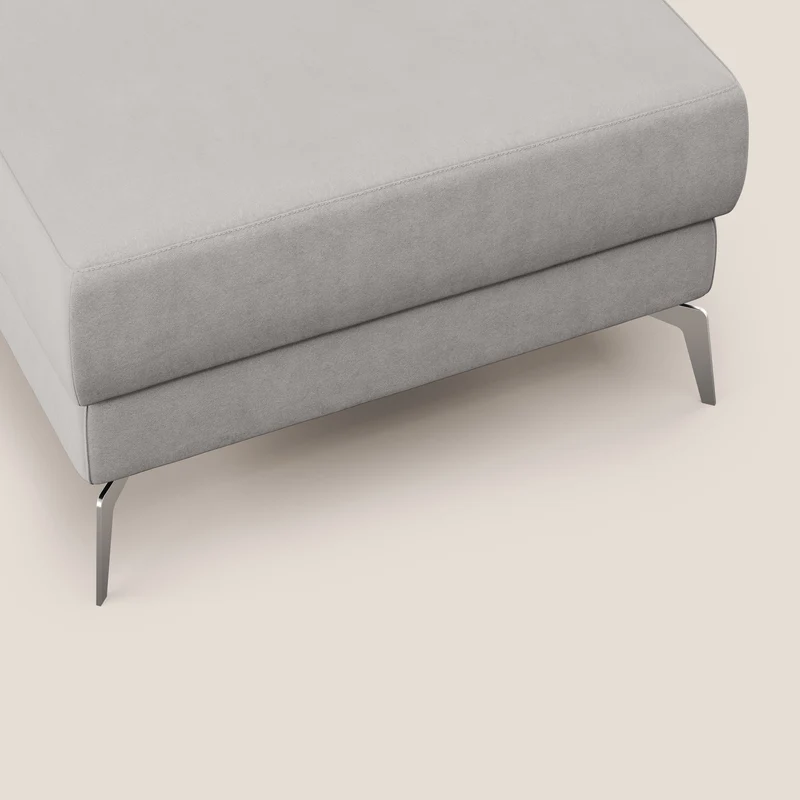 Star Pouf avec pieds hauts en microfibre imperméable T11 gris clair