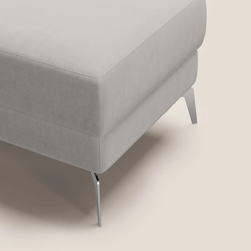 Star Pouf avec pieds hauts en microfibre imperméable T11 gris clair