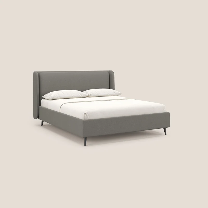 Nadine lit coffre de design et confort italien en tissu imperméable T19 beige