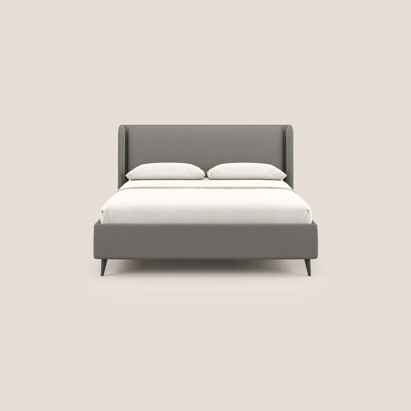 Nadine lit coffre de design et confort italien en tissu imperméable T19 beige