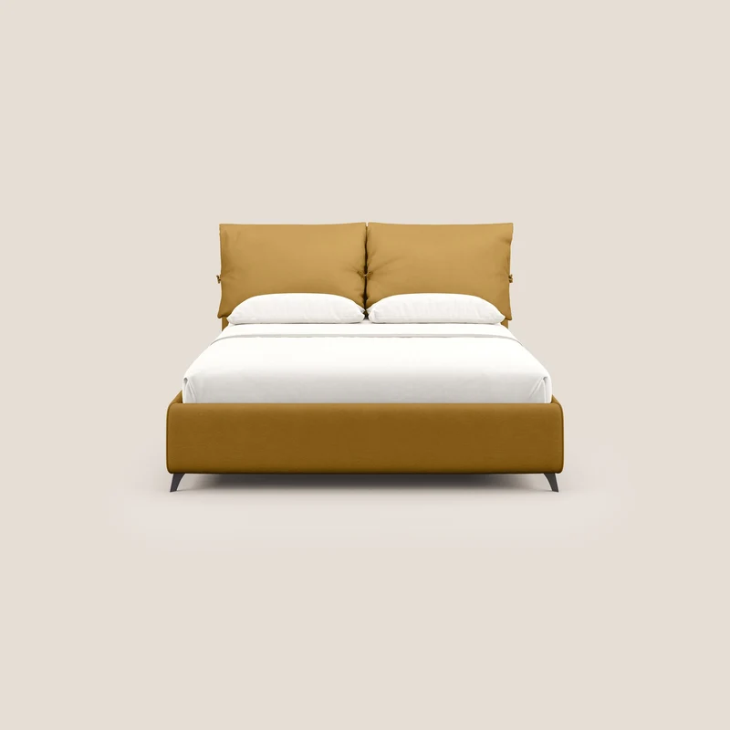 Susan lit rembourré avec coffre complètement déhoussable en microfibre détachable T11 jaune