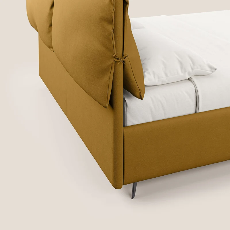 Susan lit rembourré avec coffre complètement déhoussable en microfibre détachable T11 jaune
