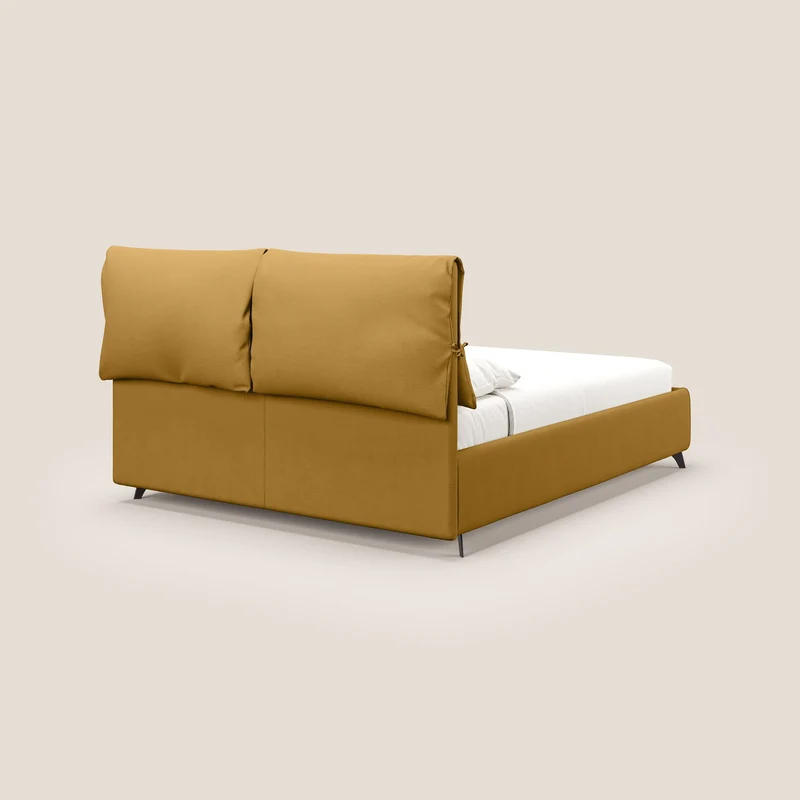 Susan lit rembourré avec coffre complètement déhoussable en microfibre détachable T11 jaune