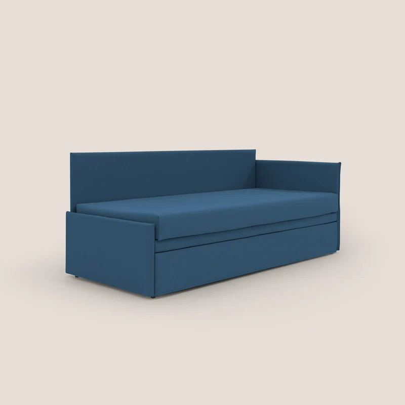 Durini Canapé duplex avec lits jumeaux et tissu effet coton imperméable T13 bleu