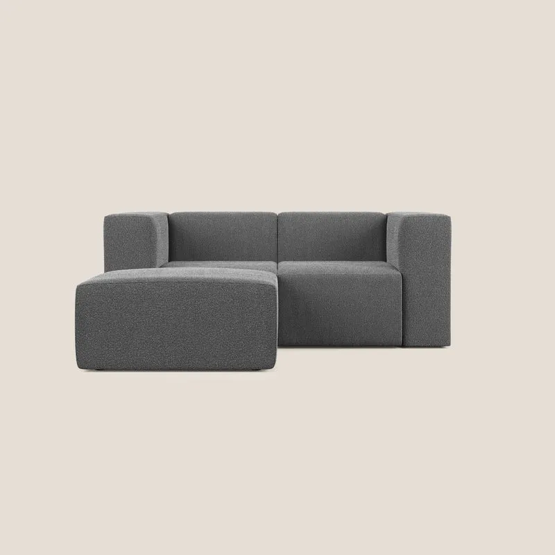 Nettuno canapé d'angle reversible modulable en bouclette douce T07 anthracite