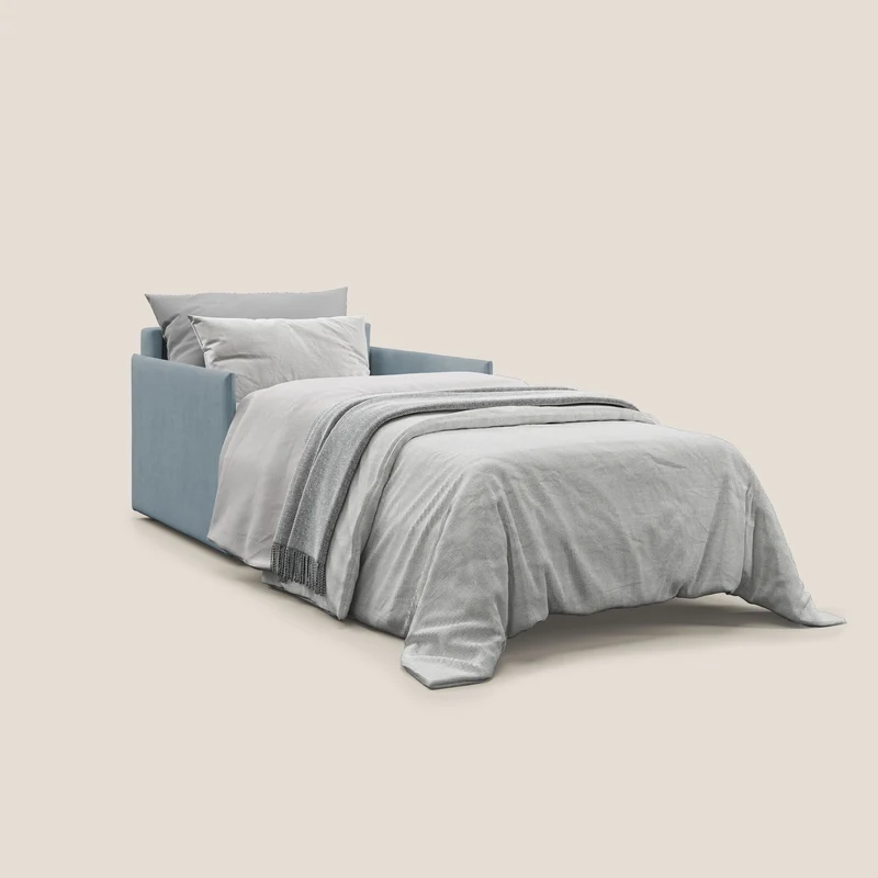 Evans fauteuil convertible en tissu imperméable T02 sucre glace
