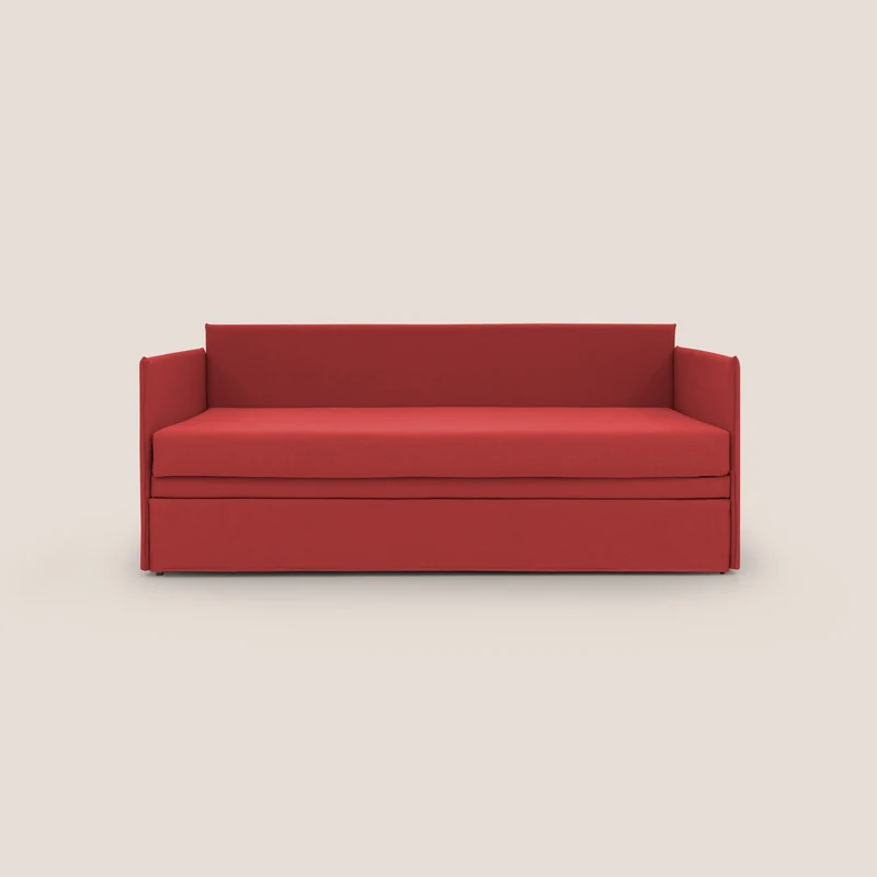 Brenta Canapé duplex avec lits jumeaux et tissu effet coton imperméable T13 rouge