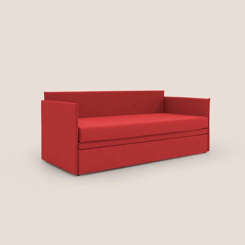 Brenta Canapé duplex avec lits jumeaux et tissu effet coton imperméable T13 rouge