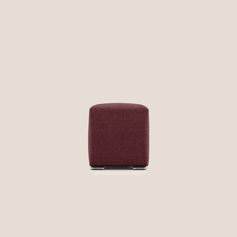 Cube pouf en tissu doux imperméable entrelacé melangé T06 rouge
