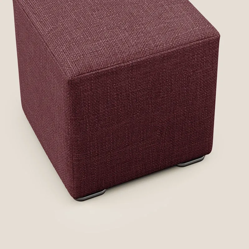 Cube pouf en tissu doux imperméable entrelacé melangé T06 rouge