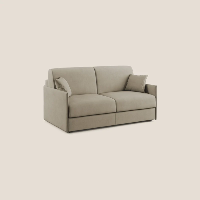 Evans canapé convertible en tissu doux imperméable T02 beige