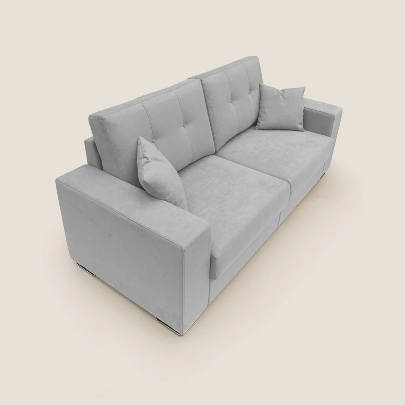Giove canapé en tissu doux imperméable T02 gris clair