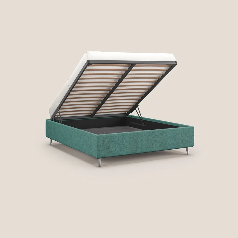 Febe sommier compact avec coffre de grande capacité en tissu imperméable T03 vert d'eau
