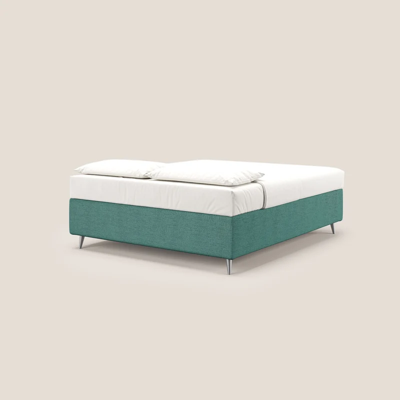 Febe sommier compact avec coffre de grande capacité en tissu imperméable T03 vert d'eau