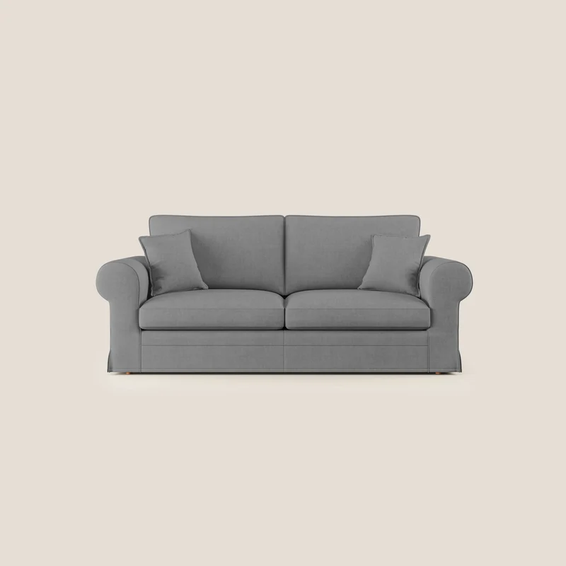 Lady canapé classique en plume d'oie réalisé avec un tissu imperméable T02 gris