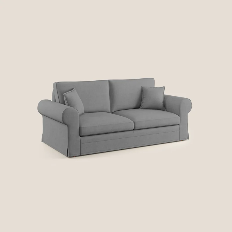 Lady canapé classique en plume d'oie réalisé avec un tissu imperméable T02 gris