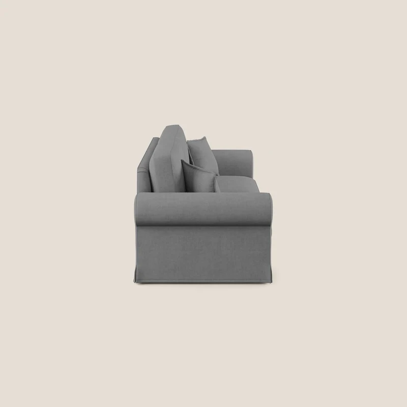 Lady canapé classique en plume d'oie réalisé avec un tissu imperméable T02 gris