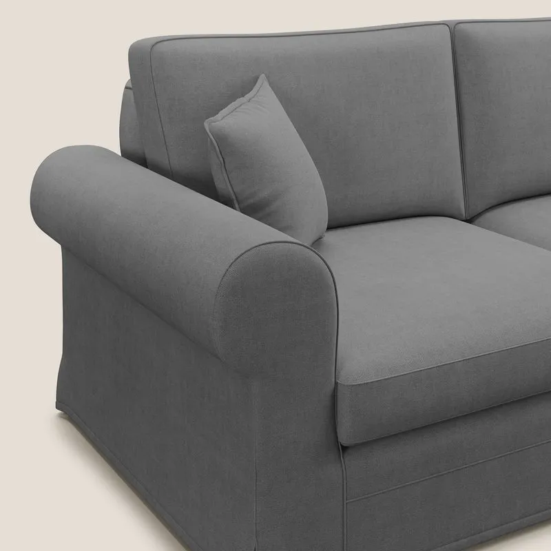 Lady canapé classique en plume d'oie réalisé avec un tissu imperméable T02 gris