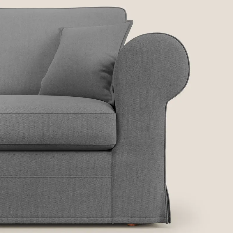 Lady canapé classique en plume d'oie réalisé avec un tissu imperméable T02 gris