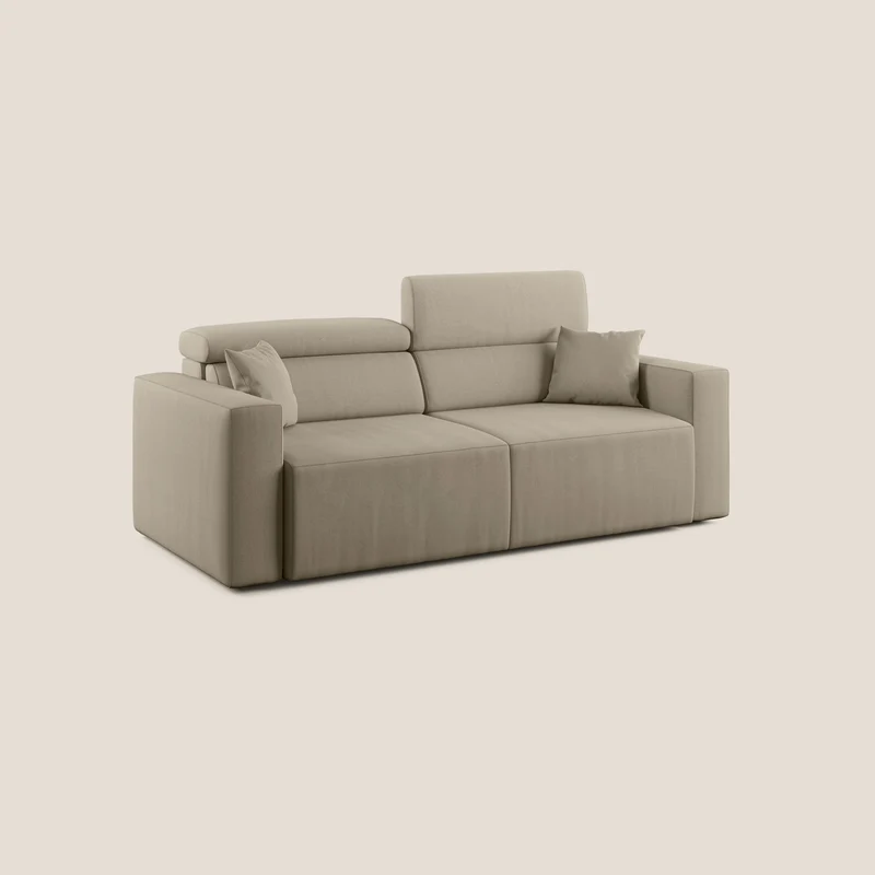 Orwell canapé avec assise extractible en microfibre détachable T11 Taupe tortora