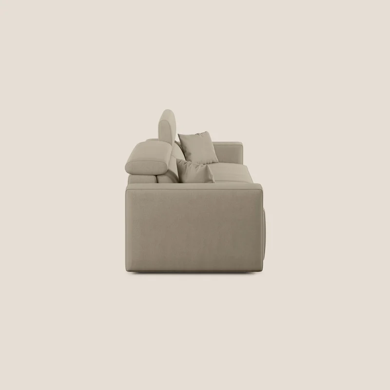 Orwell canapé avec assise extractible en microfibre détachable T11 Taupe tortora