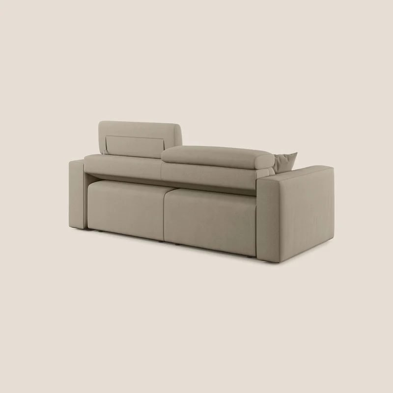 Orwell canapé avec assise extractible en microfibre détachable T11 Taupe tortora