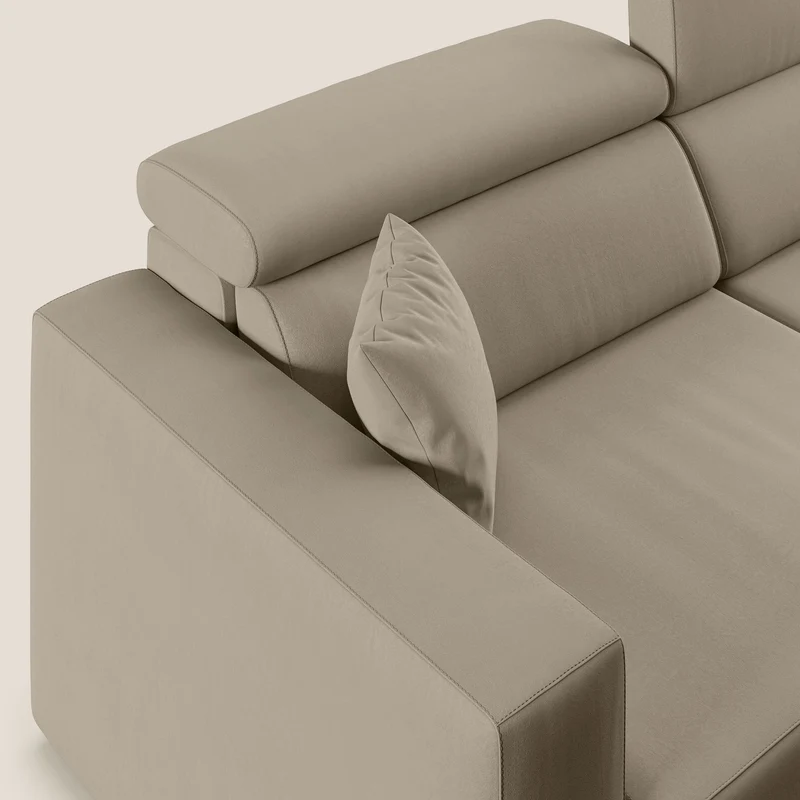 Orwell canapé avec assise extractible en microfibre détachable T11 Taupe tortora