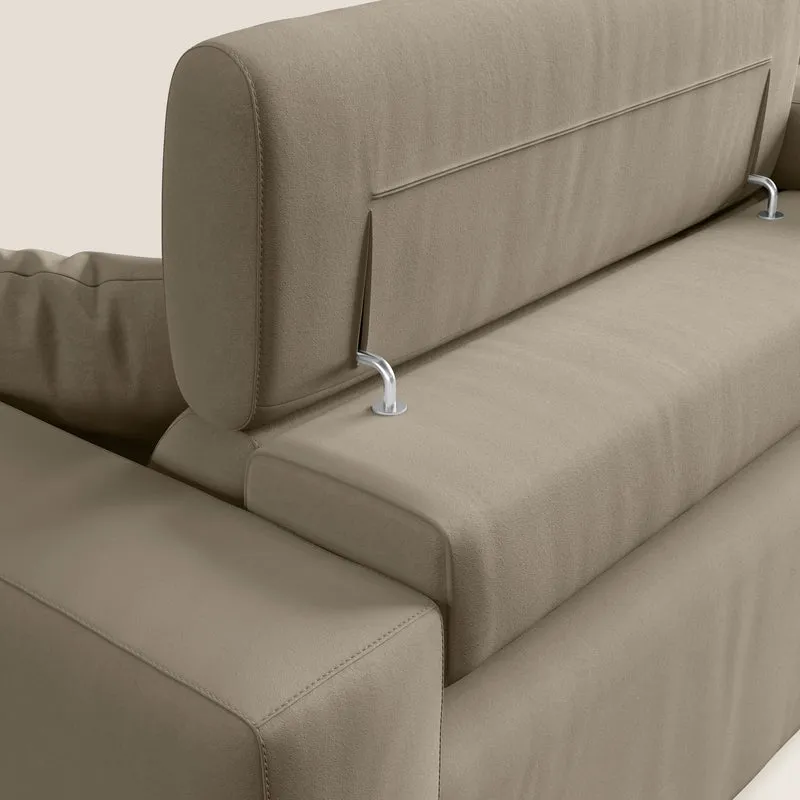 Orwell canapé avec assise extractible en microfibre détachable T11 Taupe tortora