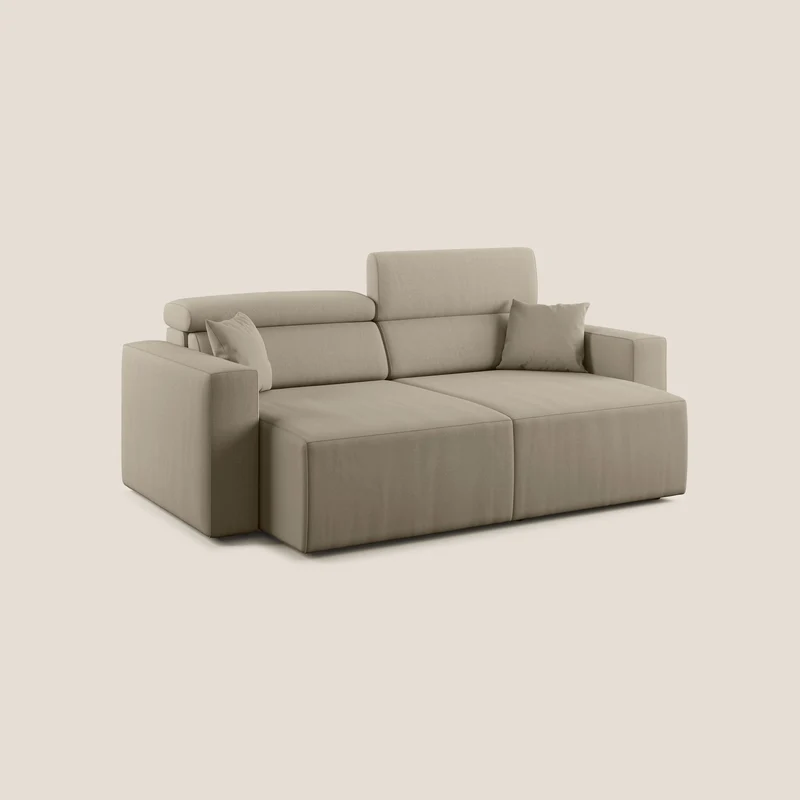 Orwell canapé avec assise extractible en microfibre détachable T11 Taupe tortora