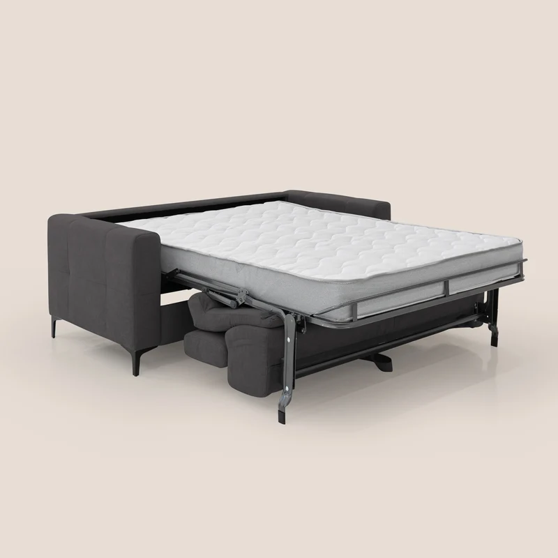 Gardenia canapé convertible matelas H 18cm avec têtières réglables et revêtement imperméable T02 noir