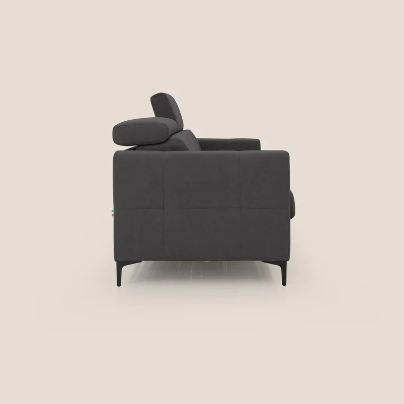 Gardenia canapé convertible matelas H 18cm avec têtières réglables et revêtement imperméable T02 noir