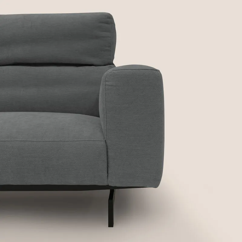 Sakura Canapé d'angle RÉVERSIBLE et modulable en tissu doux et imperméable T14 gris