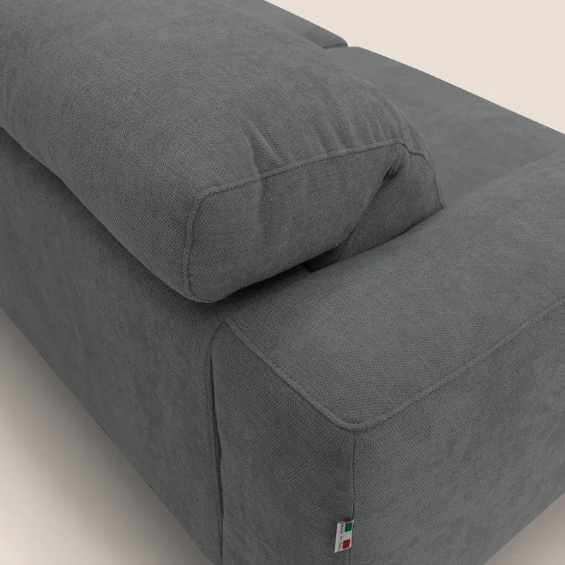 Sakura Canapé d'angle RÉVERSIBLE et modulable en tissu doux et imperméable T14 gris