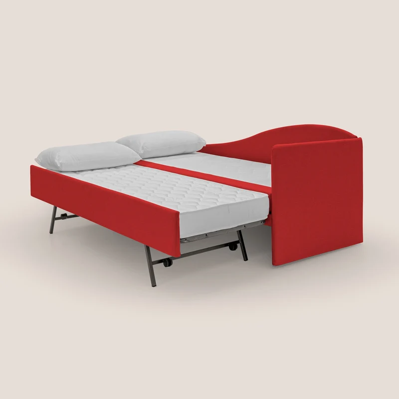 Nolo Canapé duplex avec lits jumeaux et tissu effet coton imperméable T13 rouge