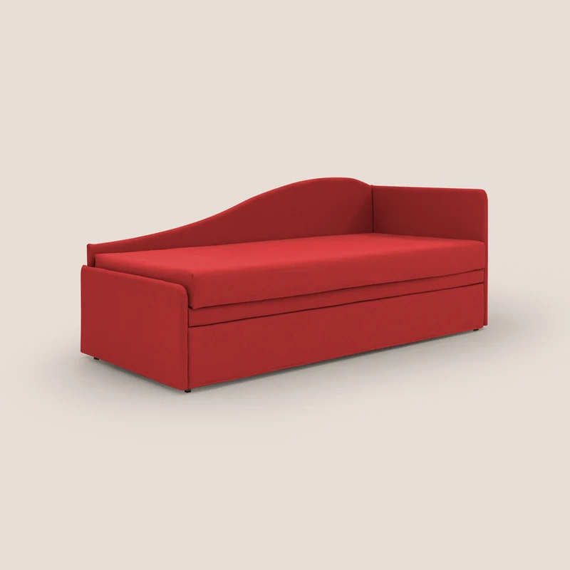 Nolo Canapé duplex avec lits jumeaux et tissu effet coton imperméable T13 rouge