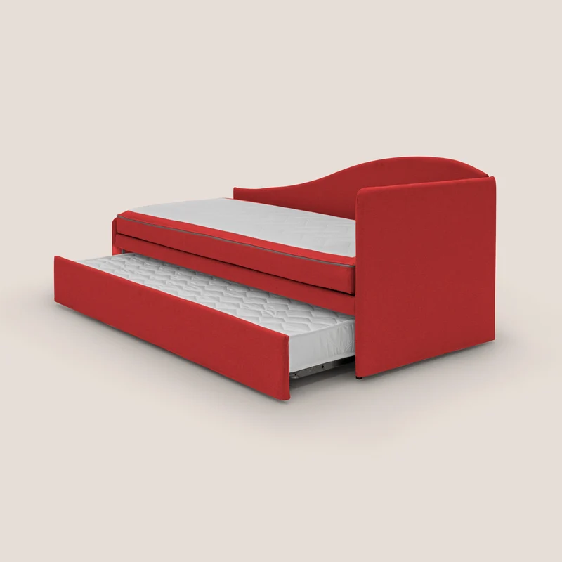 Nolo Canapé duplex avec lits jumeaux et tissu effet coton imperméable T13 rouge