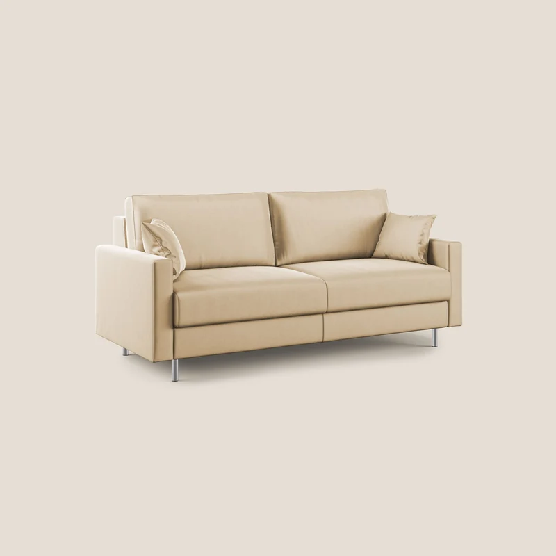 Andromeda canapé-lit double en velours doux imperméable T01 beige