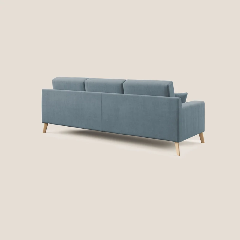 Danish canapé d'angle moderne reversible en tissu doux imperméable T02 sucre glace