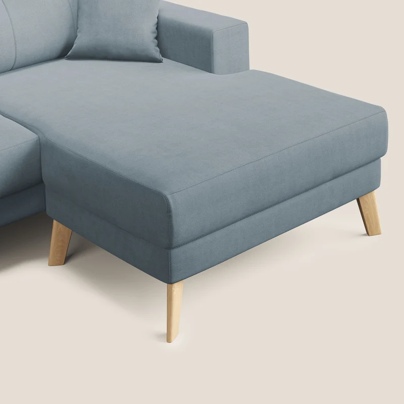 Danish canapé d'angle moderne reversible en tissu doux imperméable T02 sucre glace