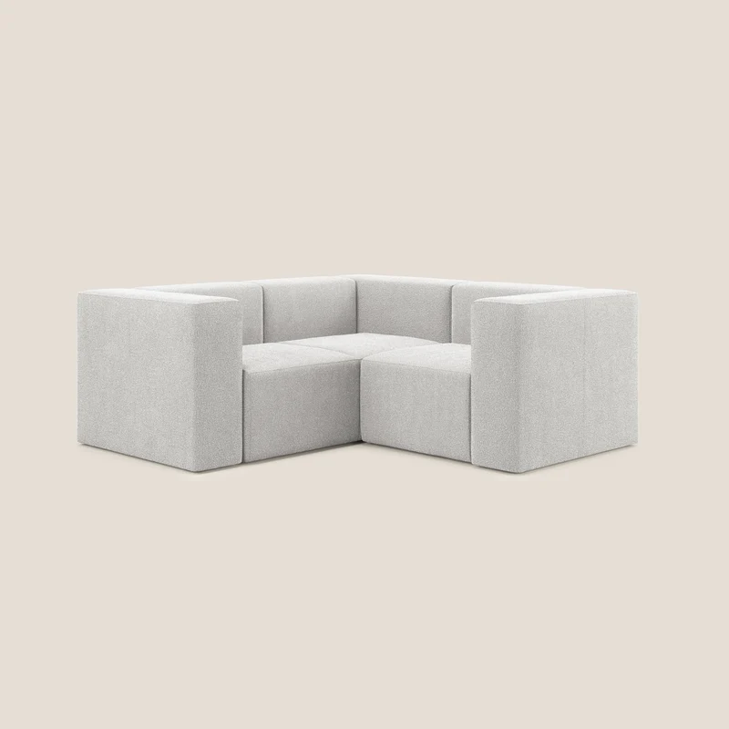 Nettuno canapé d'angle reversible modulable en bouclette douce T07 gris