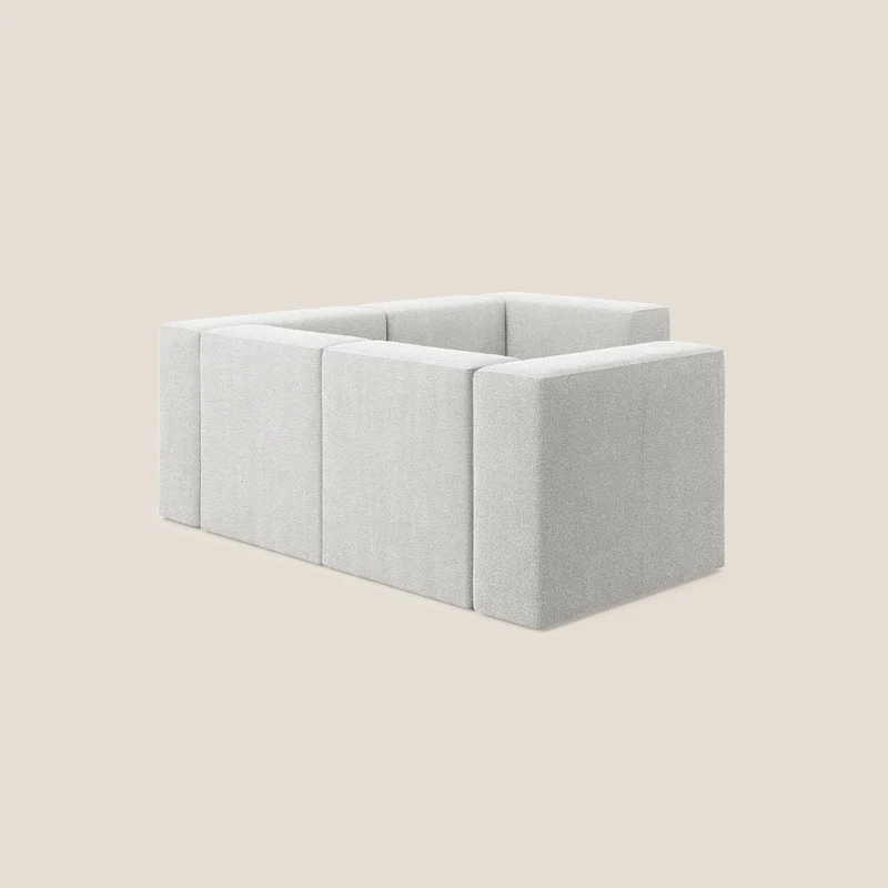 Nettuno canapé d'angle reversible modulable en bouclette douce T07 gris