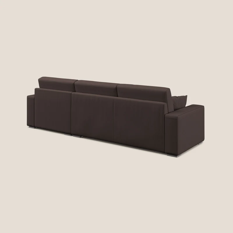 Marte canapé d'angle en tissu détachable et imperméable T08 marron
