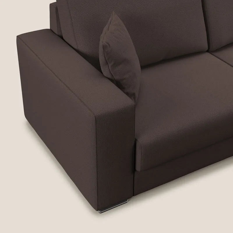 Marte canapé d'angle en tissu détachable et imperméable T08 marron