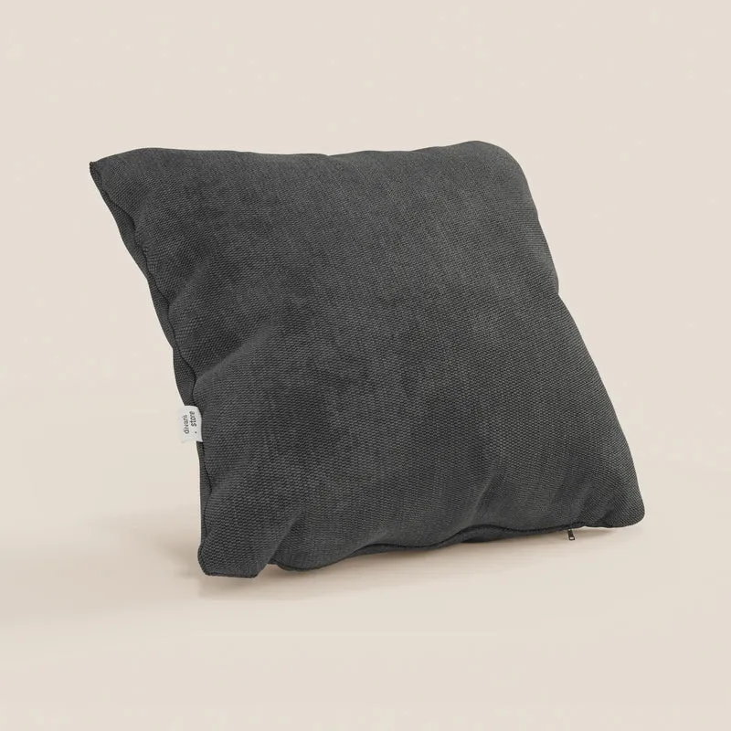 Coussin Miami disponible en plusieurs couleurs, fabriqué en tissu imperméable T14 anthracite doux