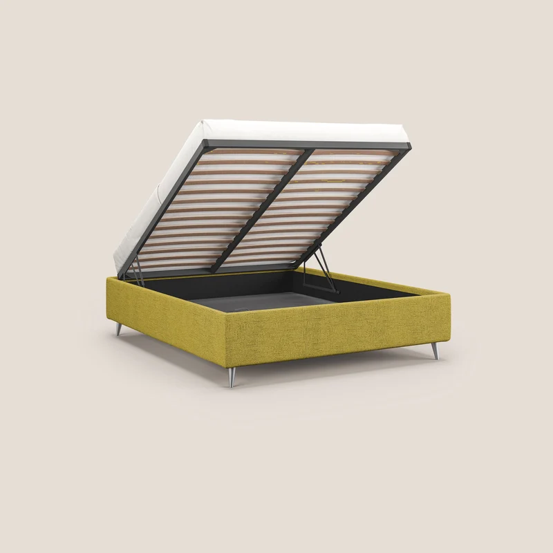 Febe sommier compact avec coffre de grande capacité en tissu imperméable T03 jaune