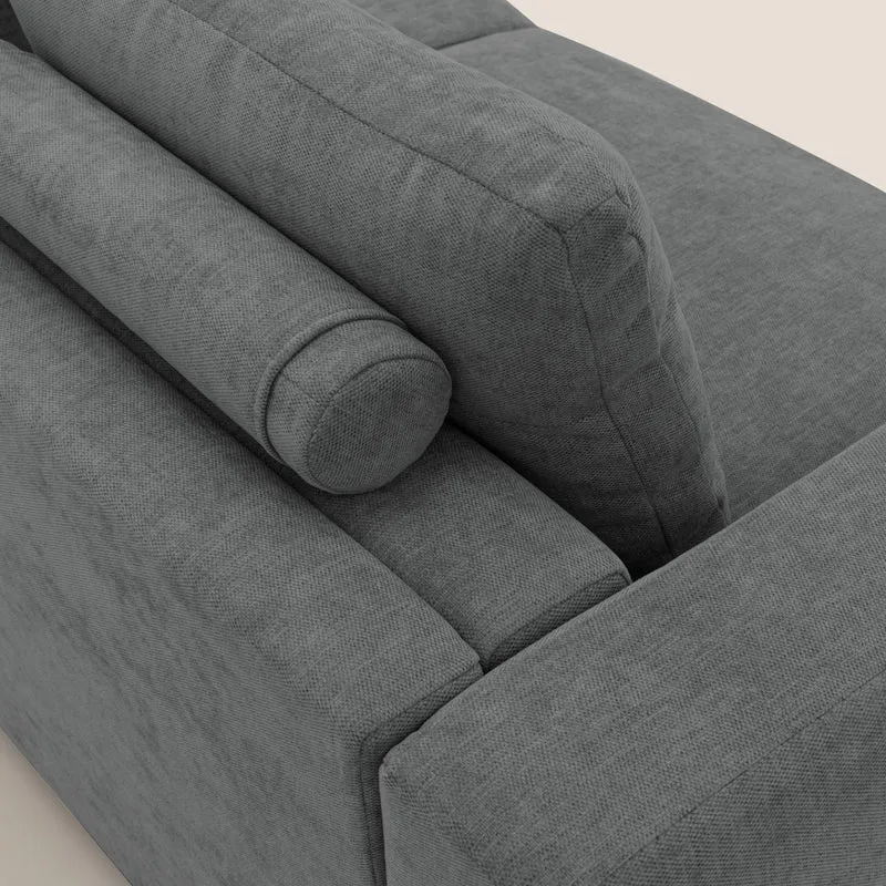 Freia Canapé convertible minimaliste matelas h15cm aux dossiers moelleux en tissu imperméable T14 gris