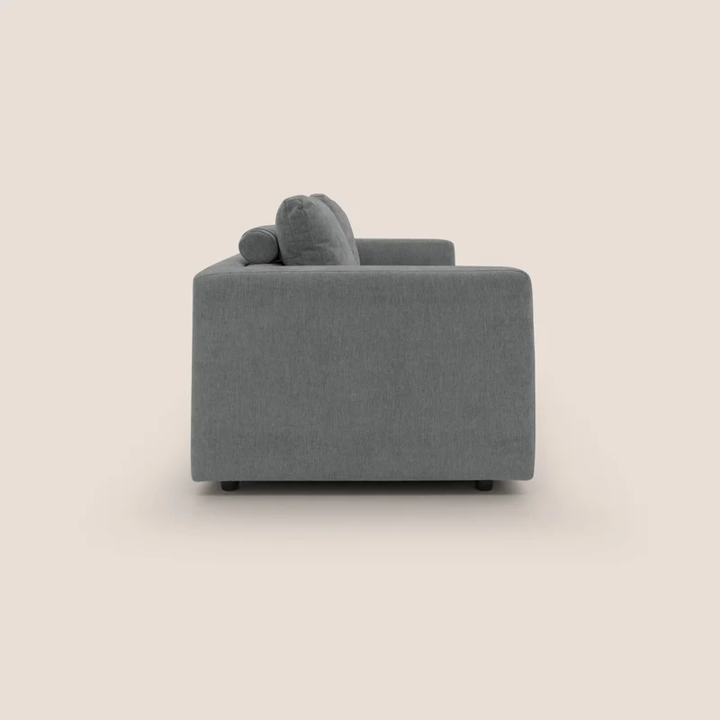 Freia Canapé convertible minimaliste matelas h15cm aux dossiers moelleux en tissu imperméable T14 gris